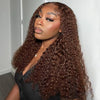 dark brown curly hair lace wig