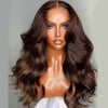 #4 Colored Straight/Body Wave Dark Brown 13x4 Lace Front Wig 200% Density - uprettyhair