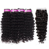 Deep Wave 4x4 Lace Closure With 4 Bundles 100 Human Hair Weaves And Closure - uprettyhair