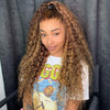 highlight color deep wave lace front wig