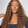 highlight color deep wave lace front wig