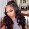 highlight burgundy 99j body wave hd lace wig