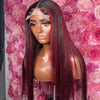 highlight burgundy straight hair lace wig
