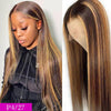 Brazilian Straight Ombre Highlight 4/27 Human Hair 13x4 Lace Front Wig With Baby Hair - uprettyhair