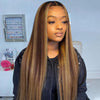 Brazilian Straight Ombre Highlight 4/27 Human Hair 13x4 Lace Front Wig With Baby Hair - uprettyhair