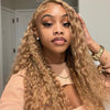 water wave honey blonde lace wigs