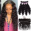 10A Wholesale Hair Brazilian Loose Deep Hair Weave 4 Bundles With Lace Frontal - uprettyhair