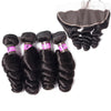 Brazilian Loose Wave Spring Loose Curly 4 Bundles With Frontal Human Virgin Hair - uprettyhair