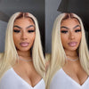 ombre blonde human hair lace front wig with brown roots - uprettyhair