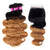 T1B/27 Color Ombre Hair 3pcs Body Weave Wave Human Hair With 4x4 Lace Closure - uprettyhair