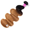 T1B/27 Color Ombre Hair 3pcs Body Weave Wave Human Hair With 4x4 Lace Closure - uprettyhair