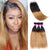 T1B/27 Straight Hair 3 Bundles With Closure Dark Roots Honey Blonde Human Hair - uprettyhair