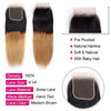 T1B/27 Straight Hair 3 Bundles With Closure Dark Roots Honey Blonde Human Hair - uprettyhair