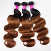 Ombre Color #1B/30 Brazilian Body Wave Human Hair 3 Bundles With Lace Closure - uprettyhair