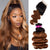 Ombre Color #1B/30 Brazilian Body Wave Human Hair 3 Bundles With Lace Closure - uprettyhair