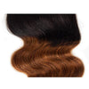 Ombre Color #1B/30 Brazilian Body Wave Human Hair 3 Bundles With Lace Closure - uprettyhair