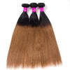 T1B/30 Ombre Hair Dark Roots 3 Bundles Brazilian Straight Hair With Closure - uprettyhair