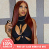reddish brown pre cut lace wear go wig