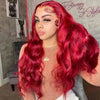 Red Color Straight 13x4 Lace Front Wig Ombre Lace Wigs 150% 200% Density - uprettyhair