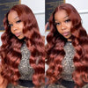 reddish brown body wave hd lace wig