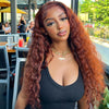 reddish brown water wave hd lace wig