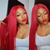 Red Color Straight 13x4 Lace Front Wig Ombre Lace Wigs 150% 200% Density - uprettyhair