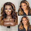 Highlight Honey Blonde Shoulder Length Body Wave Lace Front Wig - uprettyhair