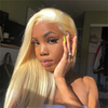 Blonde 13x4 Lace Front Human Hair Wigs Straight Hair 180% Density - uprettyhair