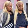 Blonde 13x4 Lace Front Human Hair Wigs Straight Hair 180% Density - uprettyhair