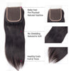 Brazilian Human Hair Straight Hair 4x4 Lace Closure With Baby Hair - uprettyhair