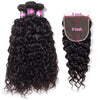 Water Wave 3 Bundles with 5x5 Lace Closure Wet and Wavy Hair Natural Wave - uprettyhair