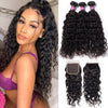 10A High Quality Brazilian Hair Water Wave 3 Bundles with 4x4 Lace Closure - uprettyhair