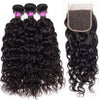 10A High Quality Brazilian Hair Water Wave 3 Bundles with 4x4 Lace Closure - uprettyhair