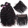 Water Wave Human Hair 4 Bundles With Frontal Brazilian Natural Wave Hair - uprettyhair