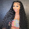 Pre-bleached Loose Deep Wave 13x6 HD Lace Front Wig Deep Part Hair Wig 220% Density