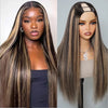 Balayage Highlight U Part Wig Straight And Body Wave Human Hair Wigs