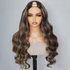 Balayage Highlight U Part Wig Straight And Body Wave Human Hair Wigs