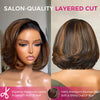 Highlight Layer Cuts Bob Wig C Side Part 6×5 Pre-everything Wear & Go Glueless Human Hair Wig
