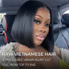 Bone Straight Bob Middle Part 2×6 Pre Cut HD Lace Glueless Wig Double Drawn Raw Vietnamese Hair