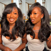 Pre-Layered Yaki Body Half Wig Glueless Install Pull Go with Adjustable Drawstring