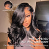 Pre-Layered Yaki Body Half Wig Glueless Install Pull Go with Adjustable Drawstring