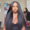 Yaki Straight U/V Part Wig Natural Scalp Look 180% Density Human HairHuman Hair Wigs