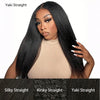 Yaki Straight U/V Part Wig Natural Scalp Look 180% Density Human HairHuman Hair Wigs