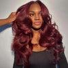 99j burgundy body wave curtain bangs glueless wig with layers-uprettyhair