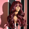 99j burgundy body wave curtain bangs glueless wig with layers-uprettyhair