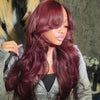 99j burgundy body wave curtain bangs glueless wig with layers-uprettyhair