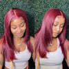 Glueless Layered Cut Wig 99j Burgundy Straight Pre Cut 6x5 HD Lace Wear Go Wig