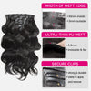 Seamless Clip In Hair Extension Body Wave Human Hair Natural Black Color 7pcs/pack