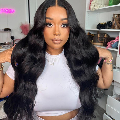 High Density 200% 250% Body Wave Human Hair HD Lace Front Wigs