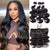 body wave human hair 3 bundles with 13x4 hd lace frontal